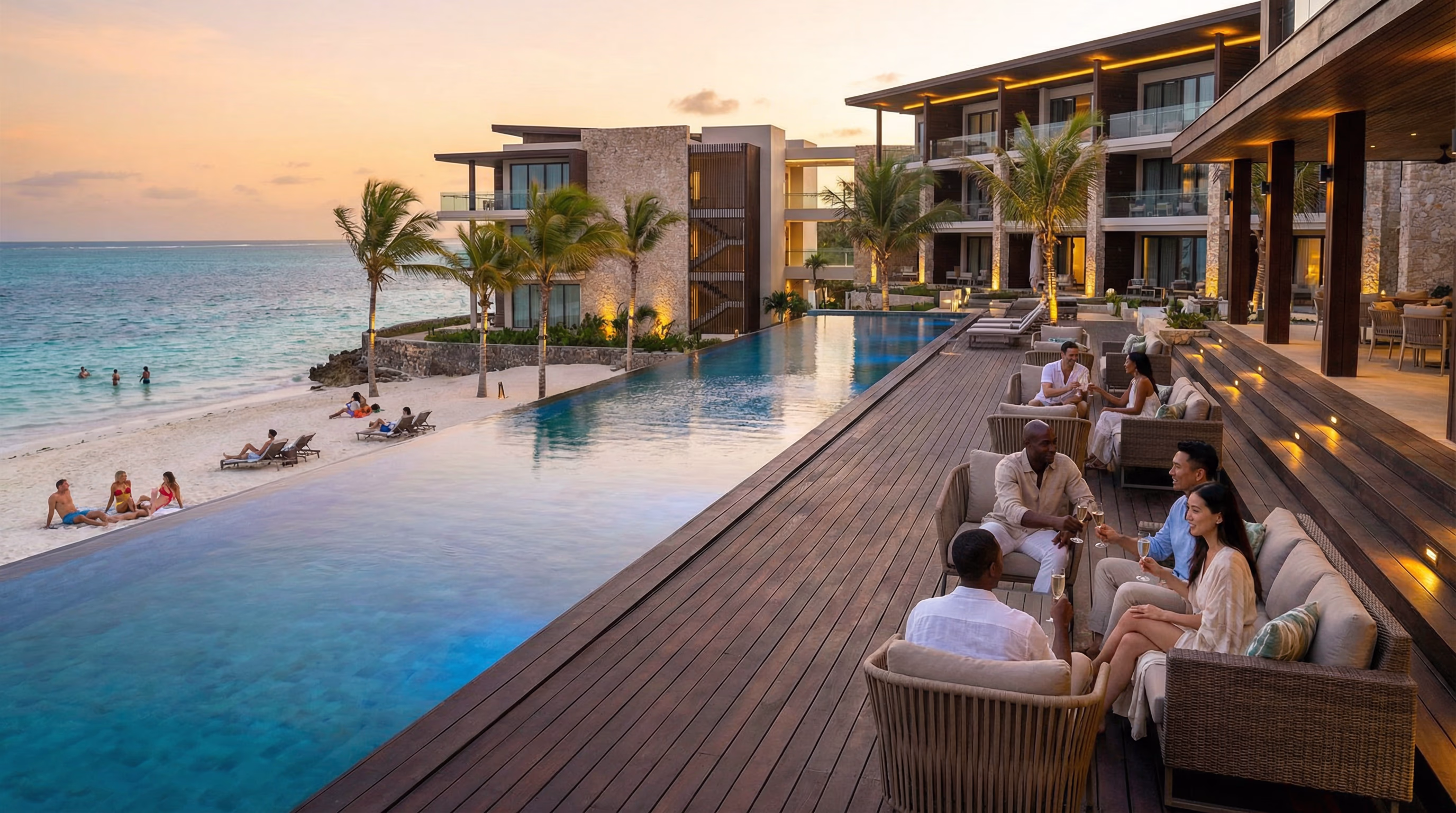 Luxury resort lifestyle experience with ocean view